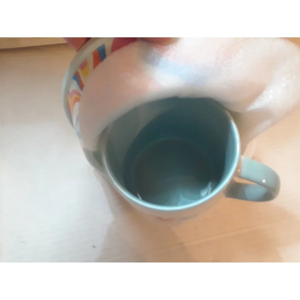 DOG Food Bowl With HUMAN Mug Adorable Set Hippy Psychedelic Design